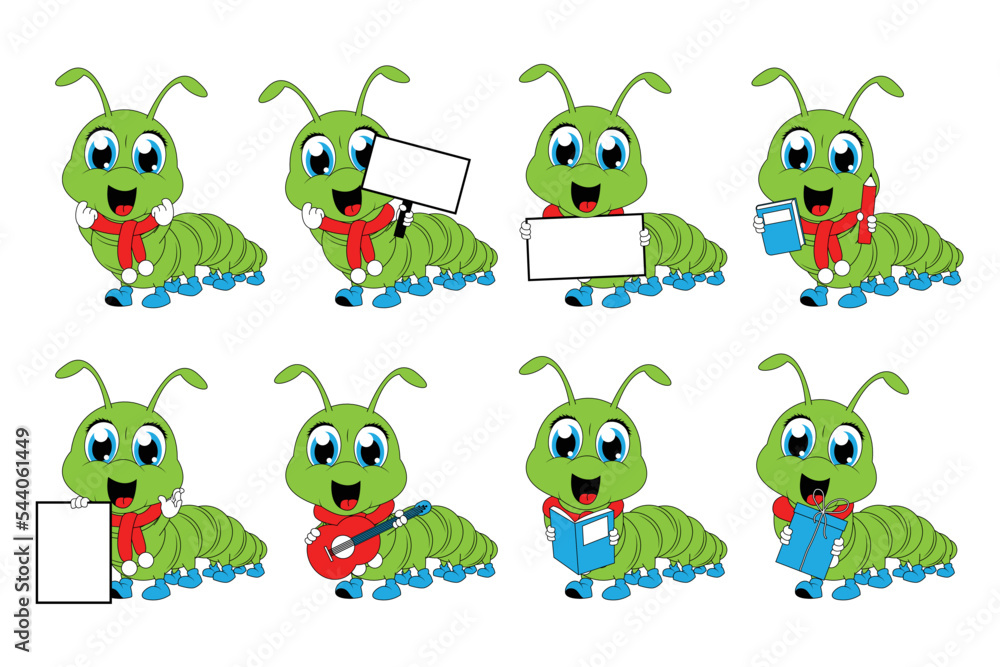 Obraz premium cute caterpillar animal cartoon graphic