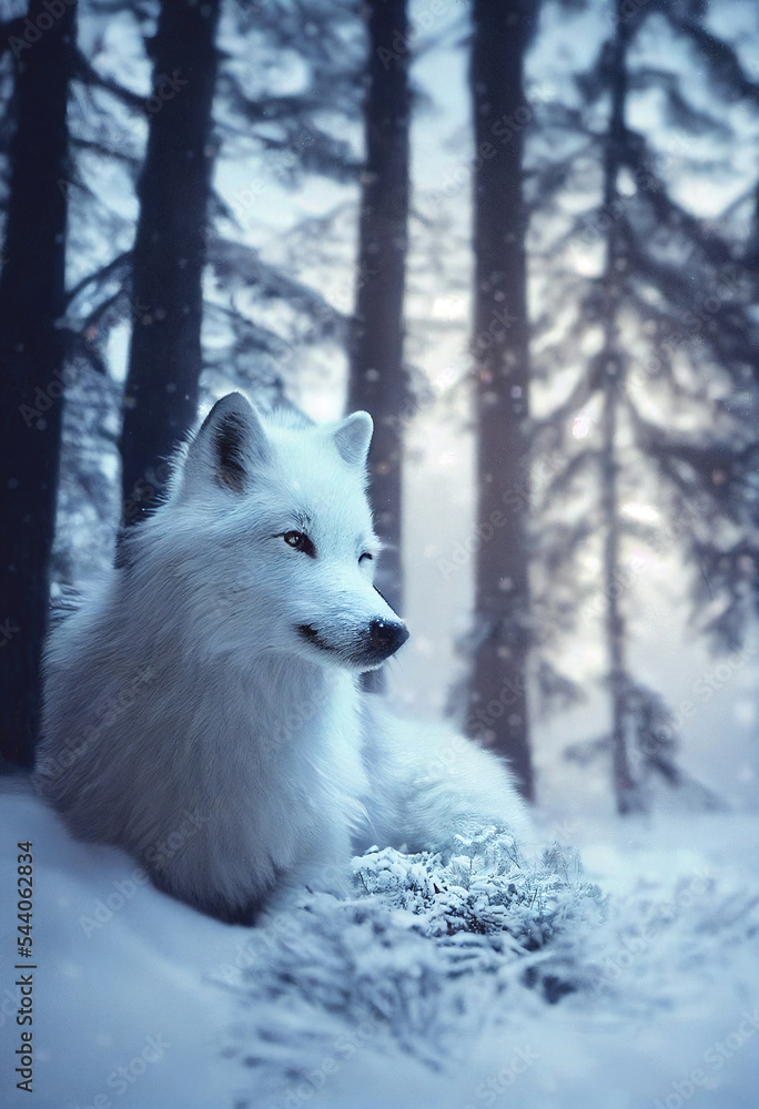 Portrait of beautiful white wolf Portrait of beautiful white wolf