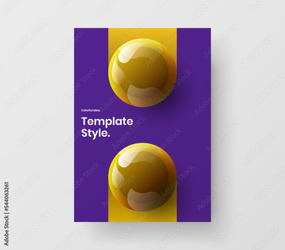 Unique 3D spheres poster concept. Geometric corporate brochure A4 vector design layout. Unique 3D spheres poster concept. Geometric corporate brochure A4 vector design layout.