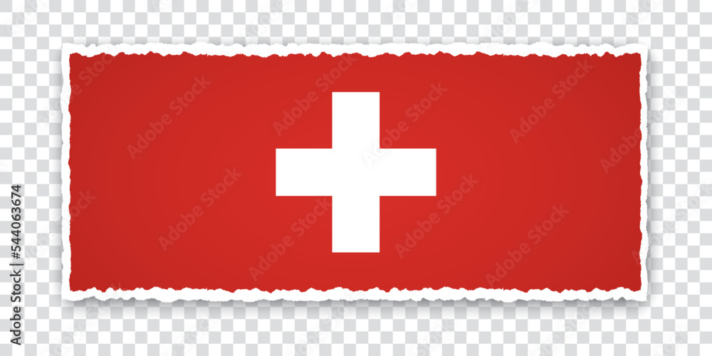 vector illustration of torn paper banner with flag of Switzerland on transparent background vector illustration of torn paper banner with flag of Switzerland on transparent background