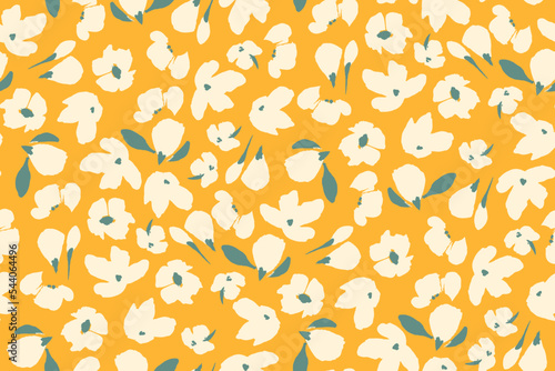 gentle bright tiny flowers pattern For autumn print dress