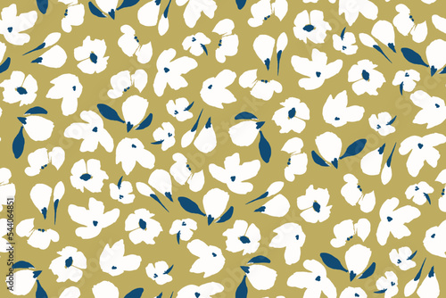 gentle bright tiny flowers pattern For autumn print dress