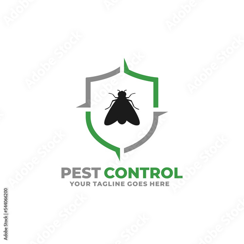Pest control fly logo design vector