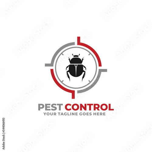Pest control bug logo design vector