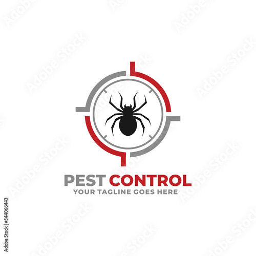 Pest control spider logo design vector