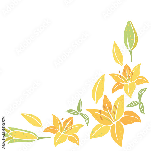 Background with lily flowers. Beautiful decorative plants.