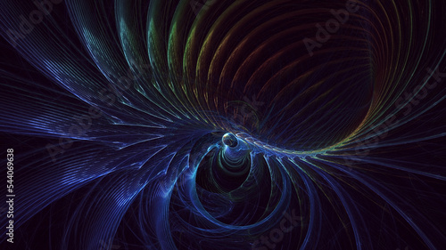 3D rendering abstract multicolor fractal light background