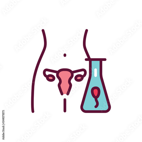 Artificial insemination color line icon. Outline pictogram for web page.