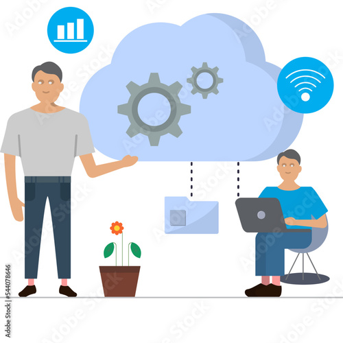 Cloud syncing Illustration