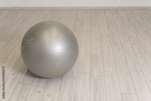 grey ball fitness leisure background rubber gym body isolated lifestyle yoga healthy