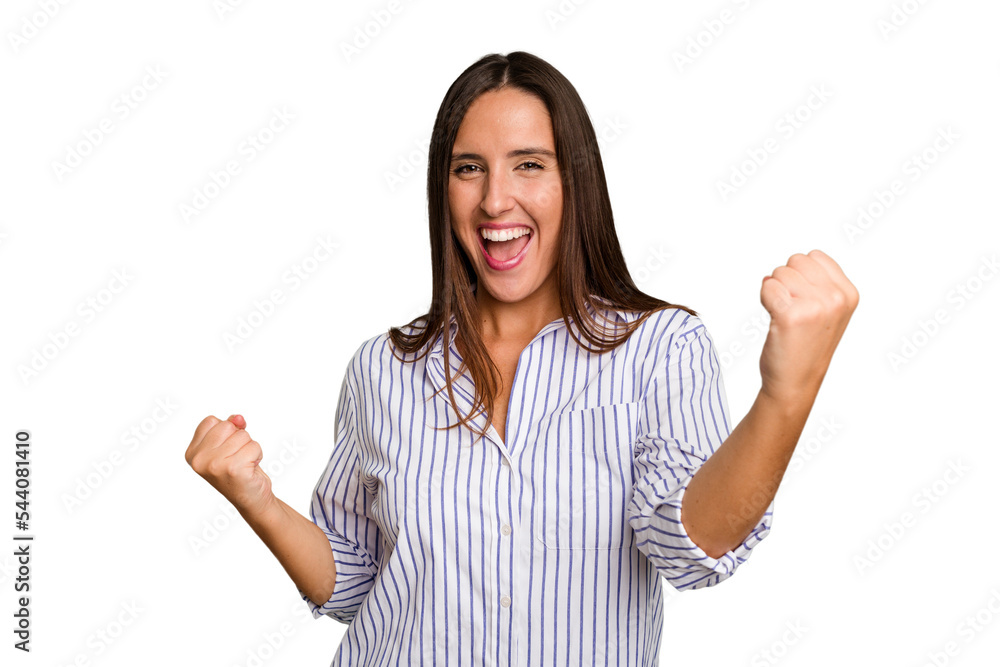 Young caucasian cute woman isolated cheering carefree and excited. Victory concept. Young caucasian cute woman isolated cheering carefree and excited. Victory concept.