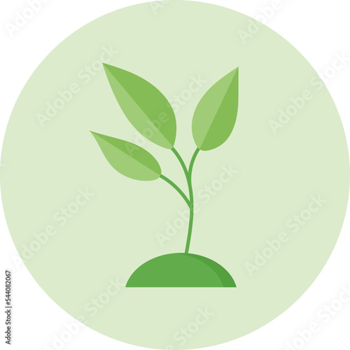 Twig icon with leaves, green color concept of ecology.Vector illustration in flat style. eco.