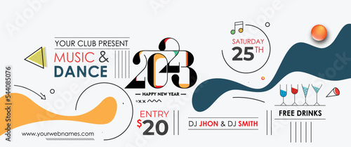 2023 New Year Christmas Music Party Event Flyer Poster for social media.