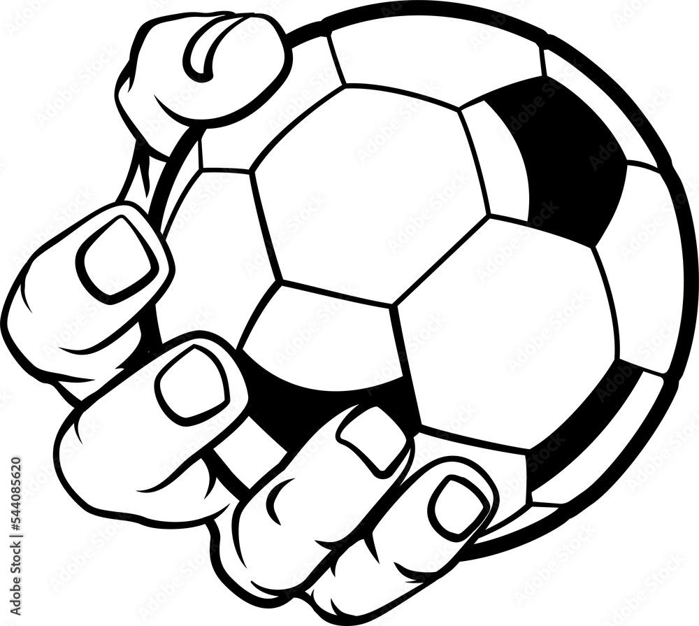 Obraz premium Hand Holding Soccer Ball