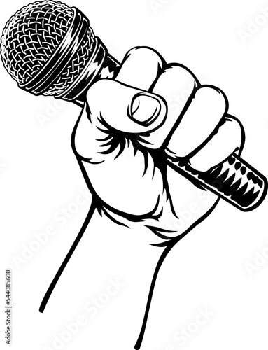 Hand Holding Microphone