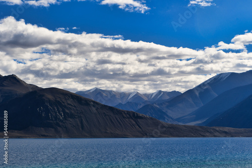 Pangong Tso or Pangong Lake is an endorheic lake spanning eastern Ladakh and West Tibet situated at an elevation of 4 225 m.