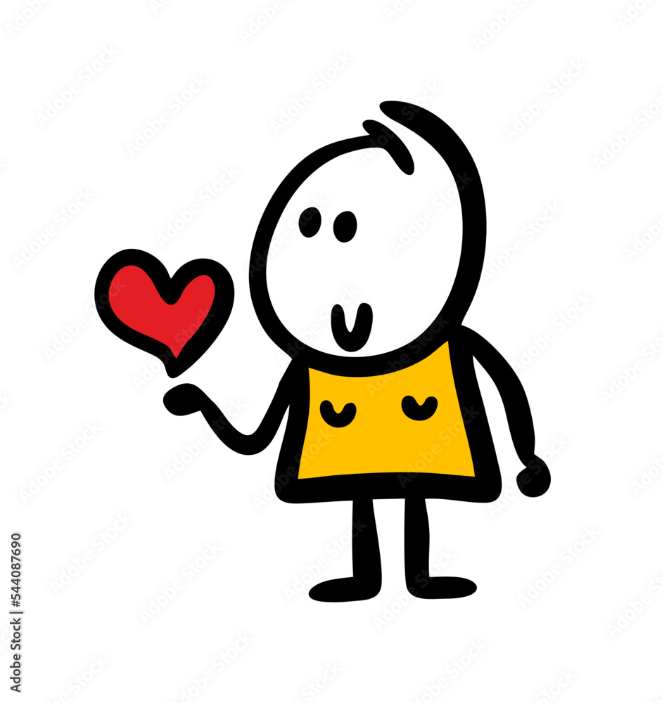 Cute little girl holding big red heart in hand. Cute little girl holding big red heart in hand.
