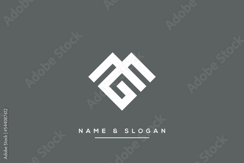 Abstract letters MG, GM logo vector icon.