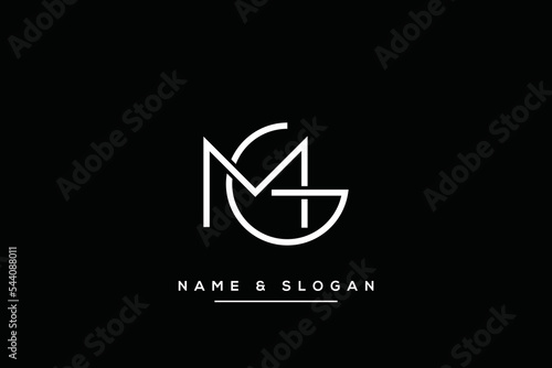 Abstract letters MG, GM logo vector icon.