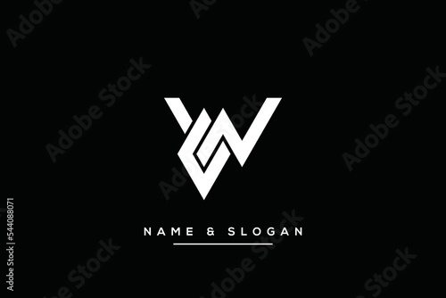 Abstract letters WC, CW logo vector icon.