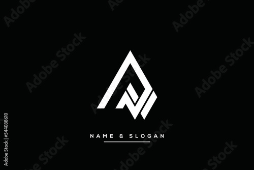 Minimal creative unique style letter PN, NP logo, monogram line art design template.