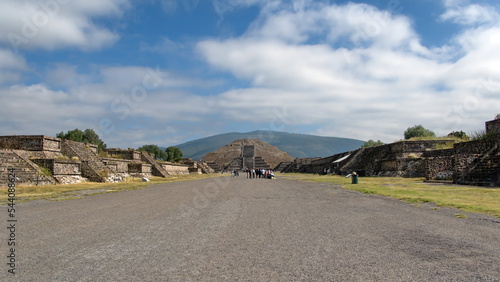 Pyramid of the Moon at the end of the Aveue of the Dead, in the ruins of Teotihuacan, outside of Mexico City