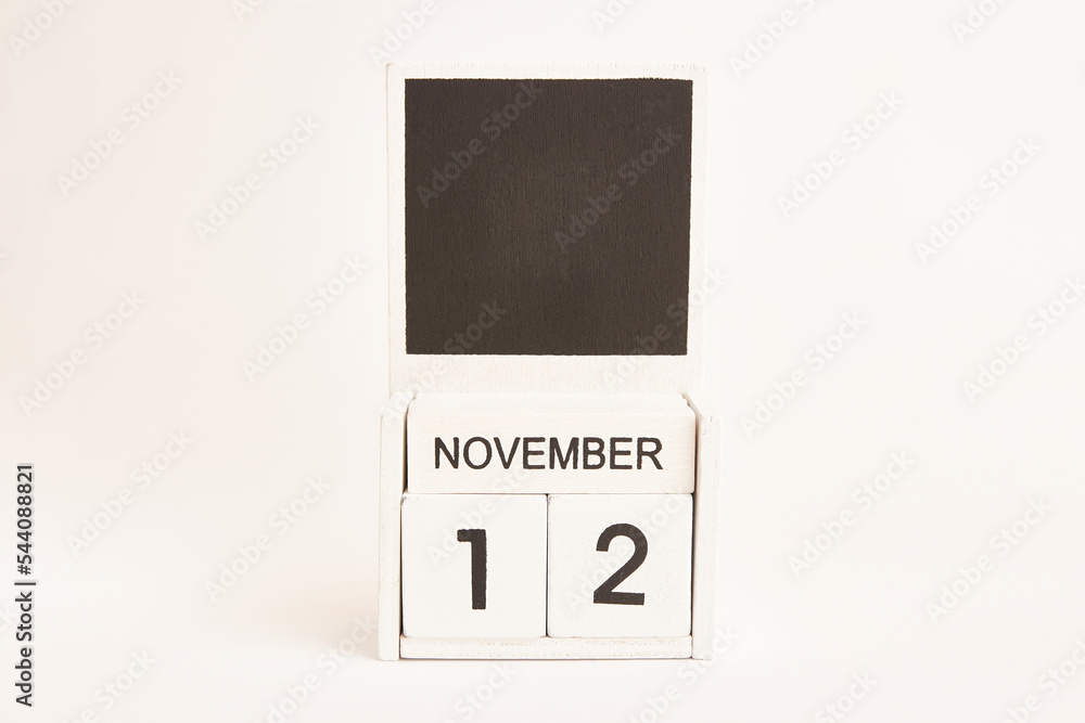 Calendar with date 12 November and place for designers. Illustration for an event of a certain date. Calendar with date 12 November and place for designers. Illustration for an event of a certain date.
