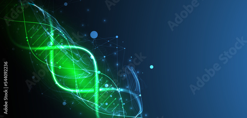 Abstract futuristic background for design works..Science template  wallpaper or banner with a DNA molecules.