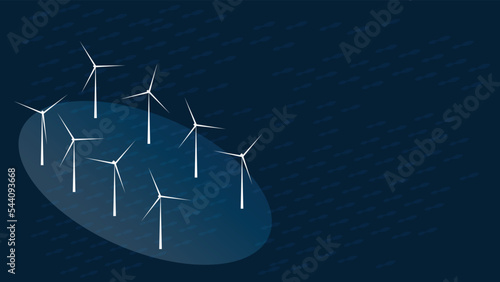 Wind Turbines at Sea, Aerial View