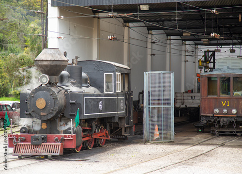 Steam train at Emilio Ribas Station in Campos do Jord  o  Brazil