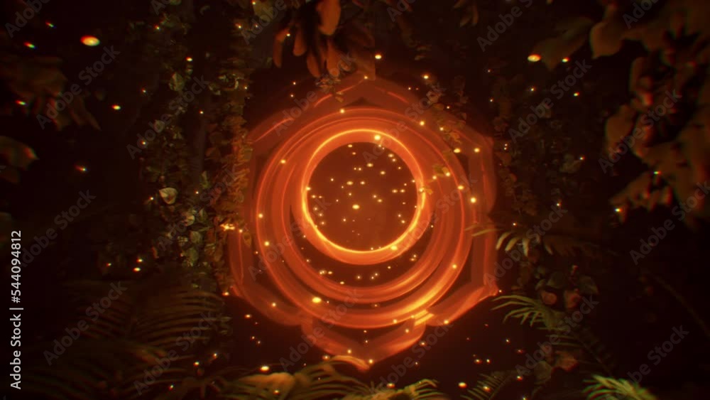 Sacral Chakra Swadhisthana Kundalini energy vj loop 3d background texture Orange glowing Trippy 4k video art