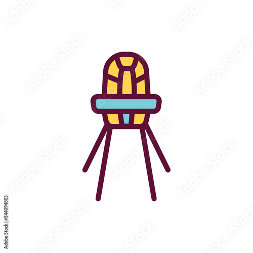 Baby feeding table color line icon. Isolated vector element. photo