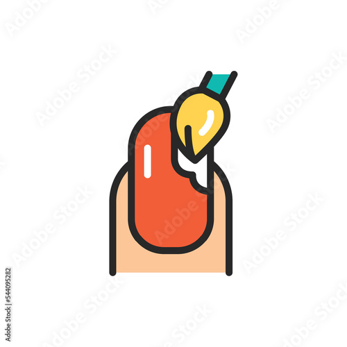 Paint your nails color line icon. Isolated vector element.