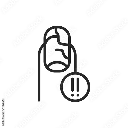Nail fungus color line icon. Isolated vector element.