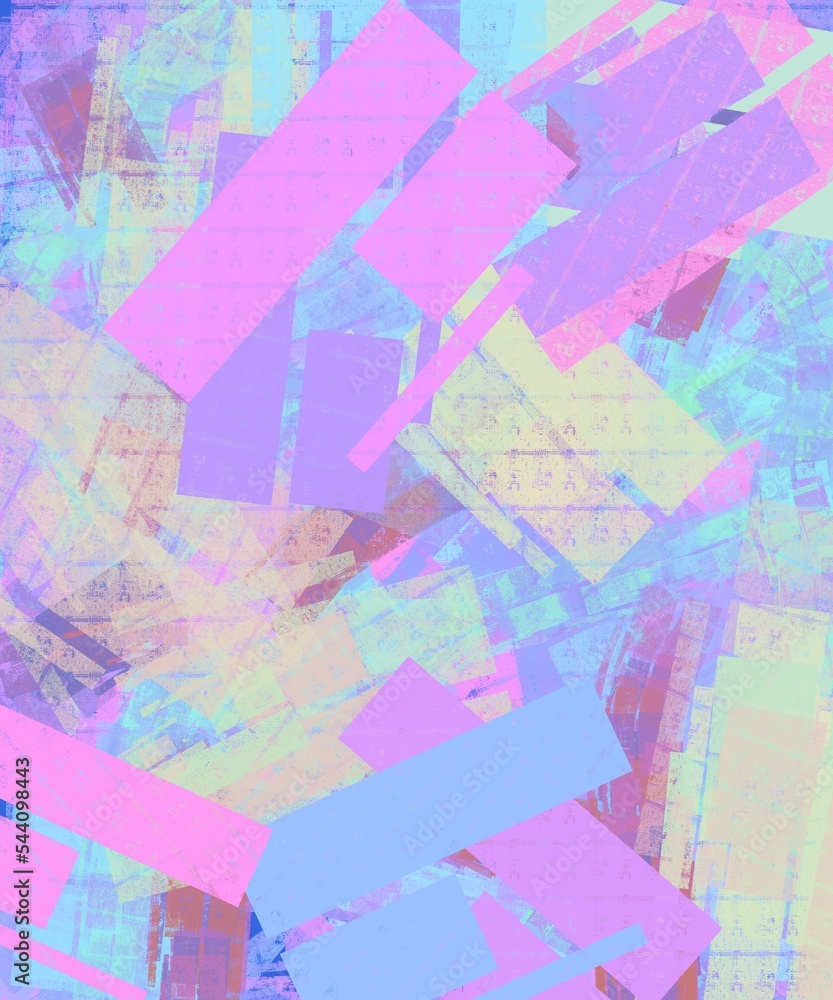 Abstract geometric background with bright rectangles. Pink, yellow, purple and blue flowers. disco style Abstract geometric background with bright rectangles. Pink, yellow, purple and blue flowers. disco style