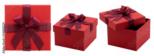 red gift box with ribbon © yi