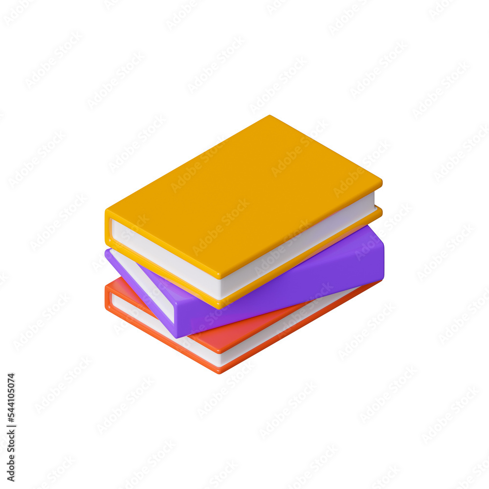 Education books icon isometric 3d render cutout Education books icon isometric 3d render cutout