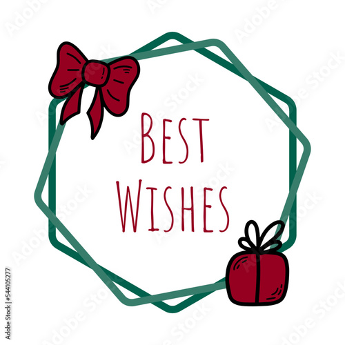 Doodle cute holiday merry christmas postcard vector illustration