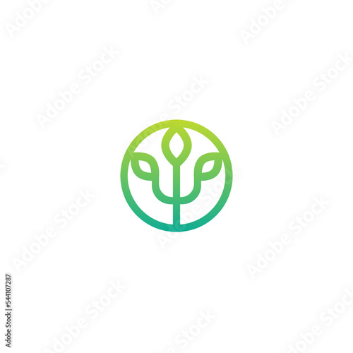 psychology blooming symbol. Greek letter Psi with leaves in circle. Neuropsychology, education symbol. psychologist logo isolated on white. Psychotherapy concept. Vector illustration