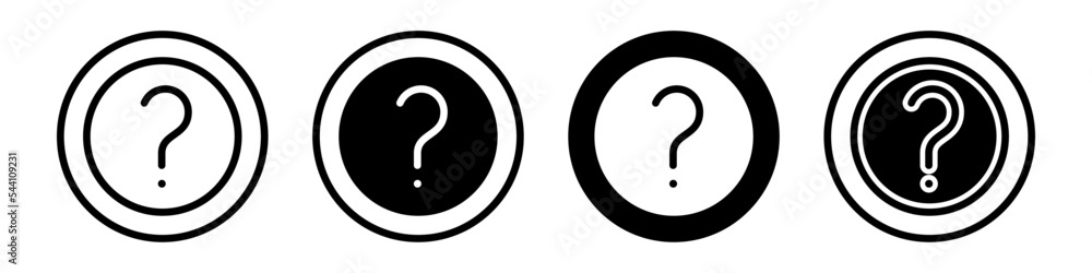 Question icon vector set. faq illustration sign collection. answer symbol or logo. Question icon vector set. faq illustration sign collection. answer symbol or logo.