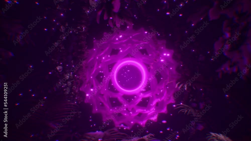 Crown Chakra Sahasrara Violet energy flow 3d background vj loop psychedelic art yoga healing meditating tantra 4k abstract ancient hindu animation texture