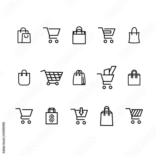 Foto Set of shopping cart icons