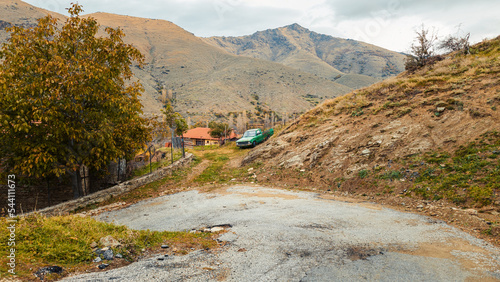 car on the road in mountains