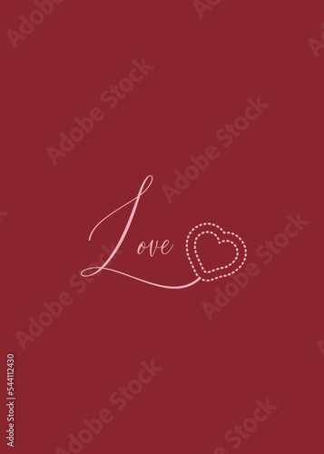 Valentine's day Cards in Minimalism.  Collection includes trendy greeting cards