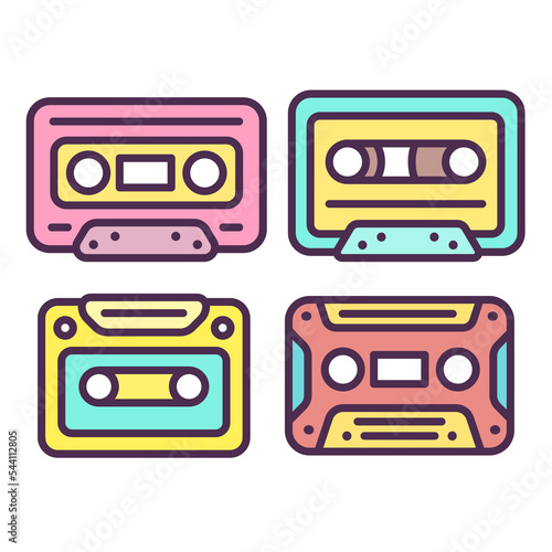 Cassette Line Fill Color Icon