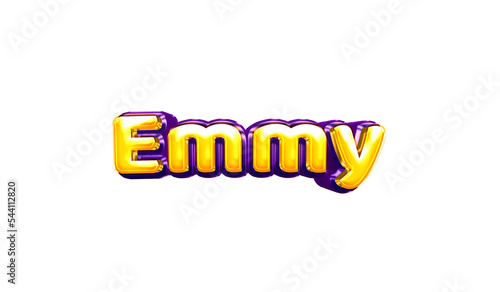 Emmy girls name sticker colorful party balloon birthday helium air shiny yellow purple cutout photo
