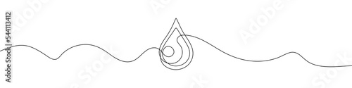 Continuous line drawing of drop. Water drop line icon. One line drawing background. Vector illustration. Water drop Continuous line icon