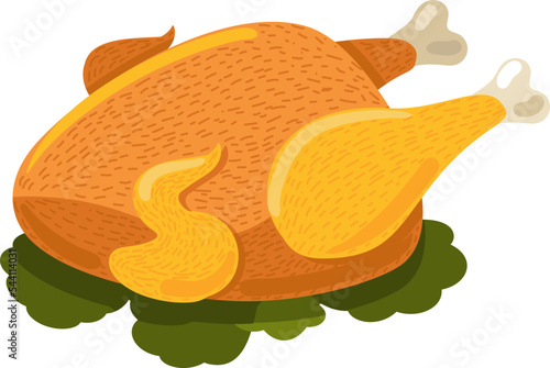 Turkey dish for celebrate thanksgiving day vector