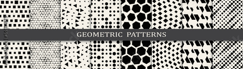 Seamless geometric halftone pattern set