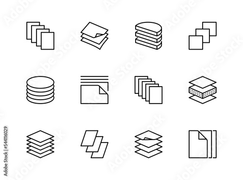 Layers Icon Set. Vector sign in simple style isolated on white background.